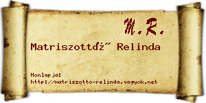 Matriszottó Relinda névjegykártya